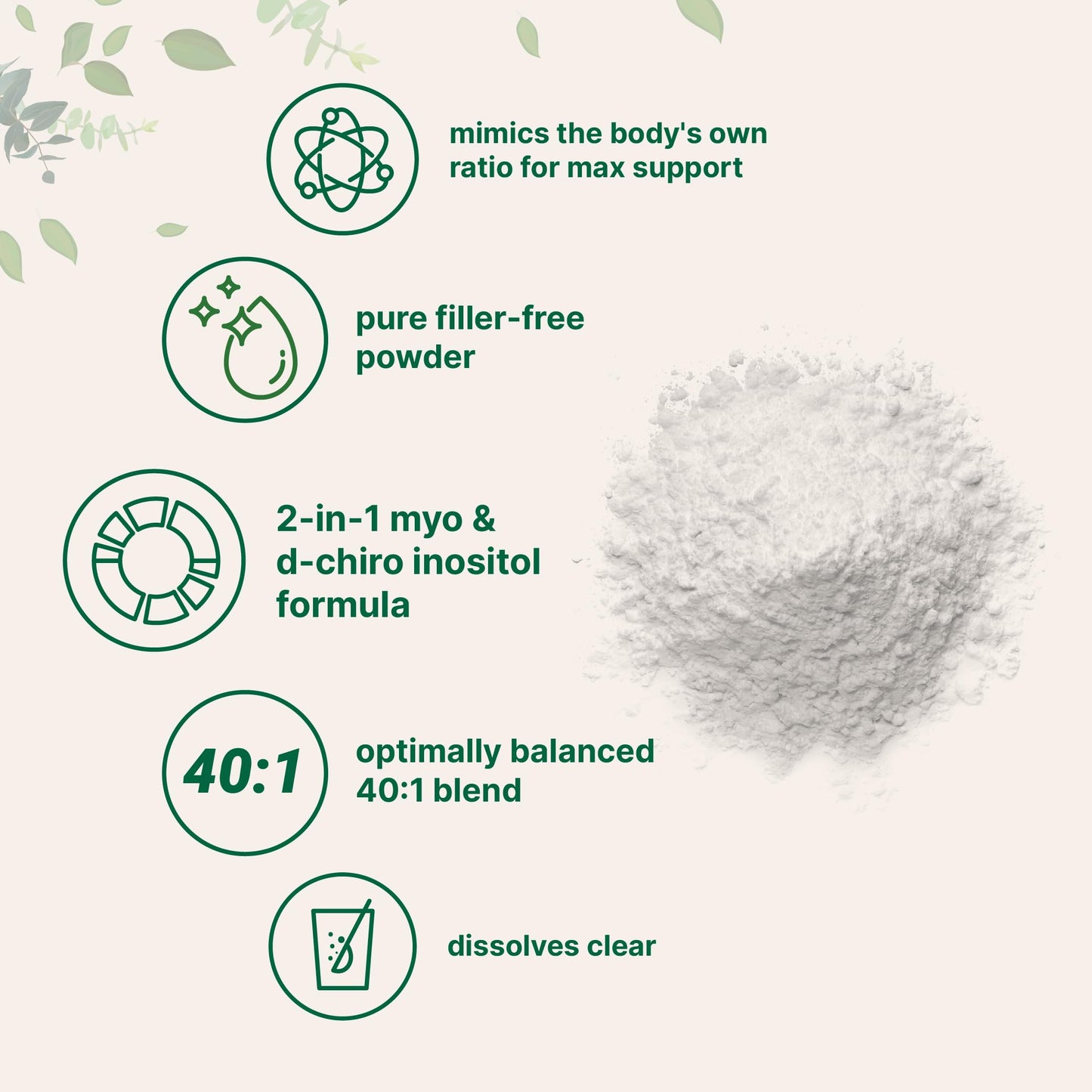 Inositol en polvo para balance hormonal y salud ovárica