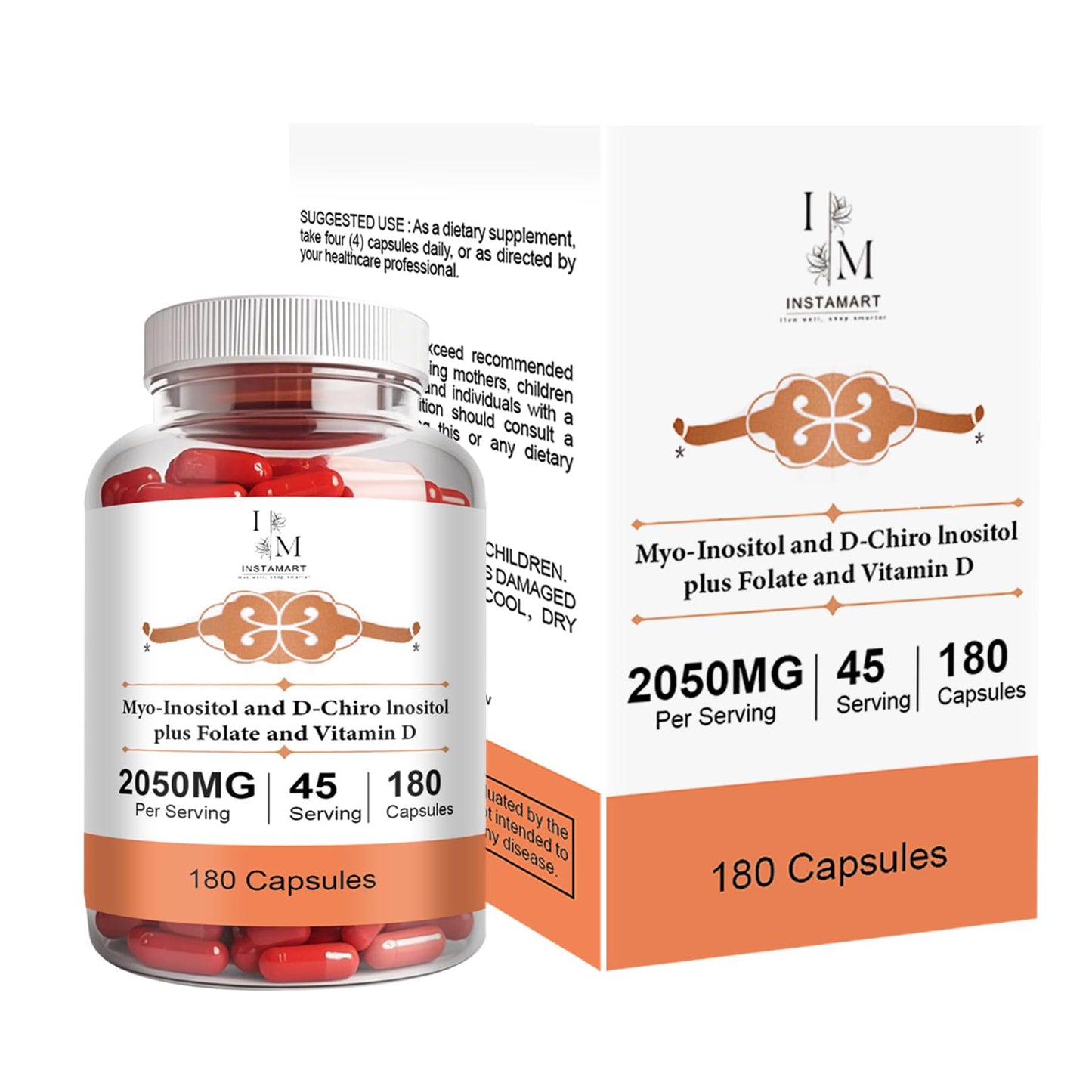 Suplemento INSTAMART mio-inositol y d-chiro inositol 180 cápsulas
