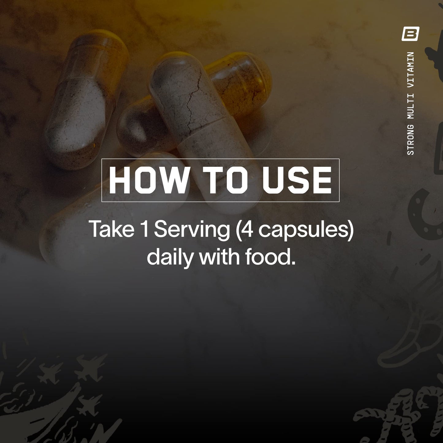 Instrucciones de uso de BPN para consumo diario con alimentos.