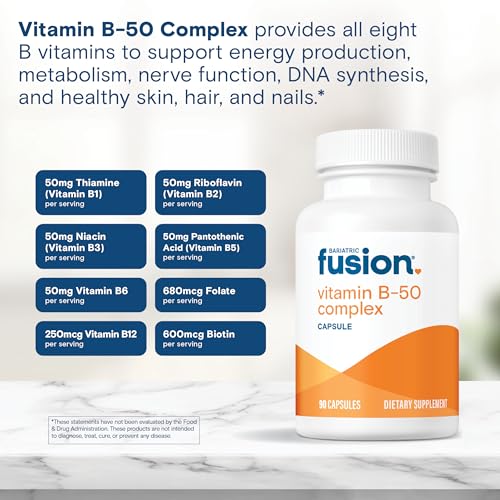 Instrucciones y detalles cápsulas Bariatric Fusion Complejo B-50