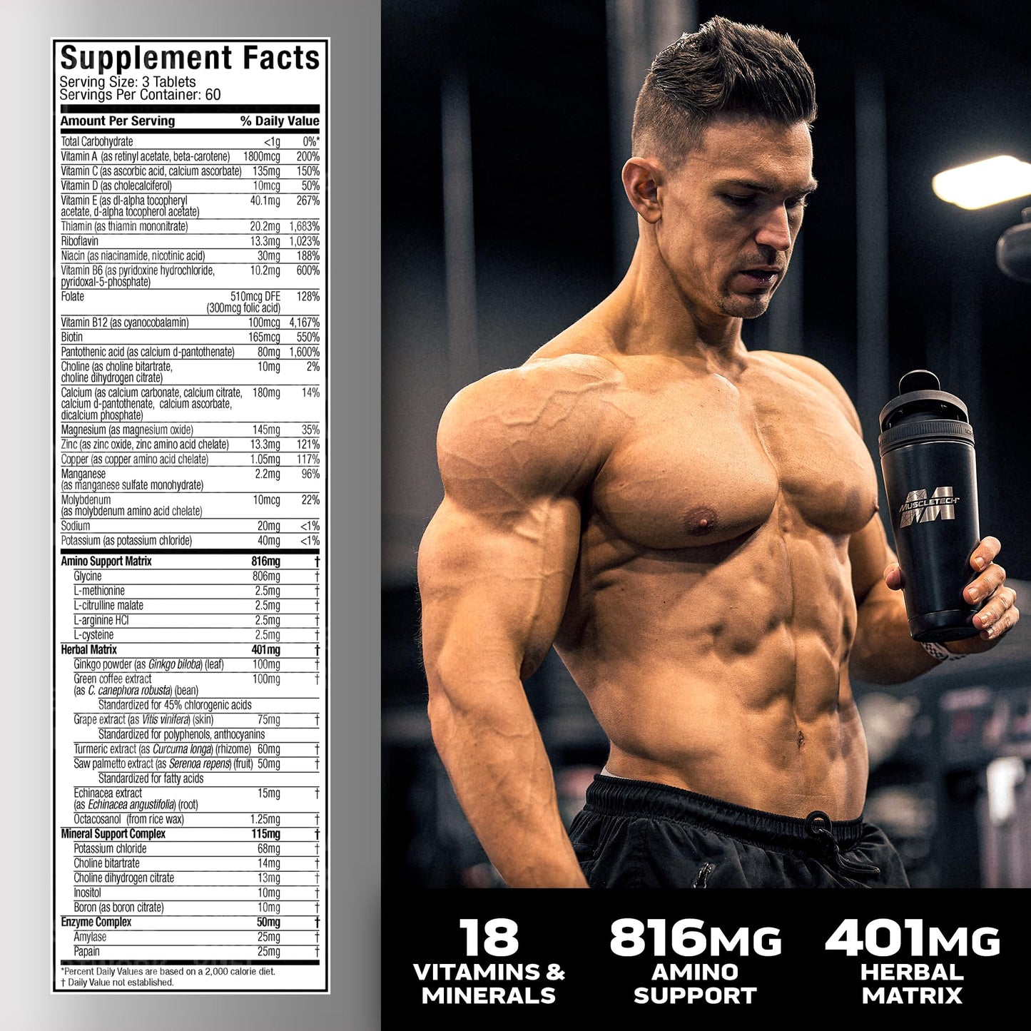 Instrucciones de uso de multivitaminas Muscletech.