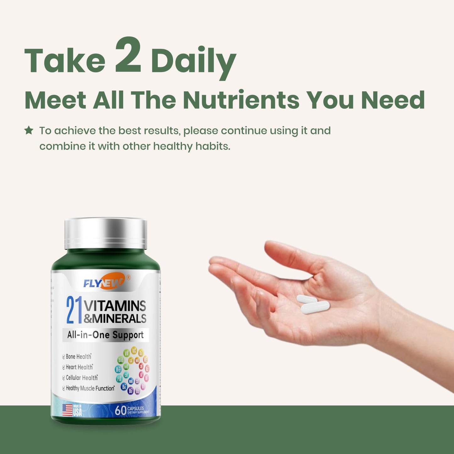 Instrucciones de uso y valores multivitamínicos