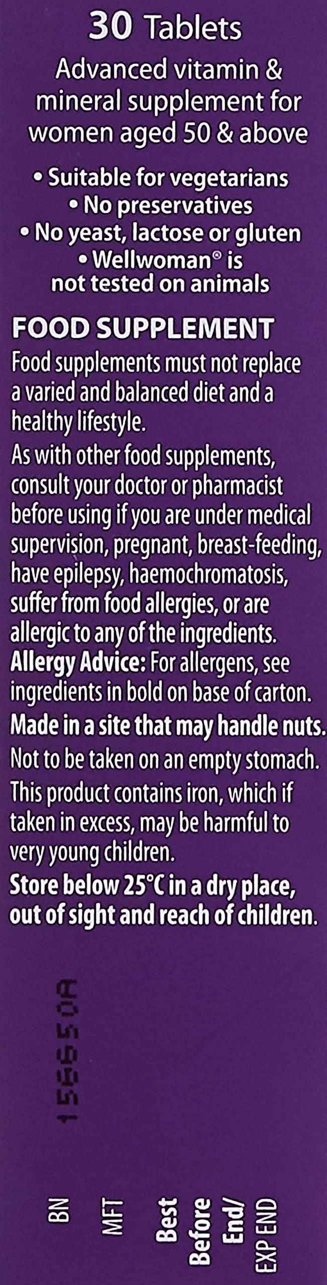 Instrucciones de uso de Wellwoman 50+ vitaminas