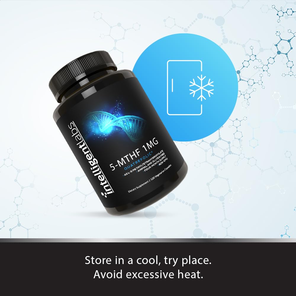 Intelligent Labs 5-MTHF 1mg folato activado para funciones vitales