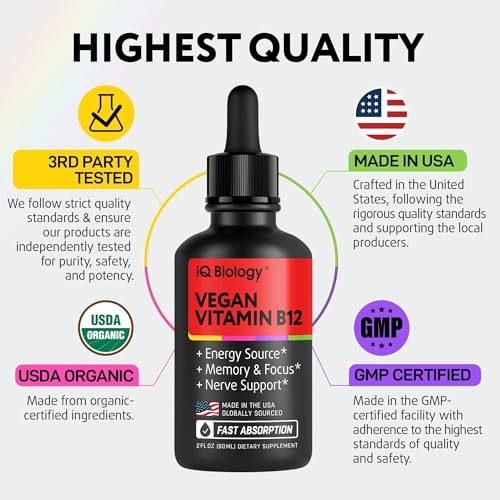 IQ BIOLOGY Vitamina B12 para energía y enfoque