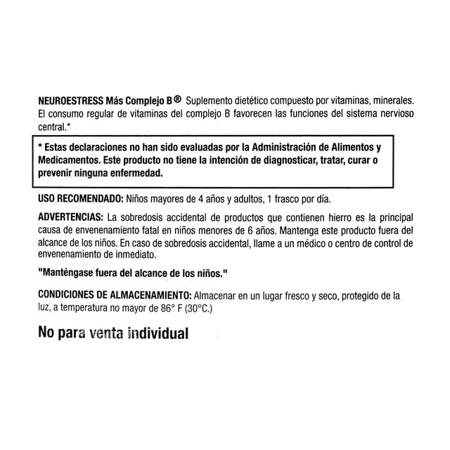 Jarabe NEUROESTRESS Plus vitaminas C y complejo B minerales 317 ml
