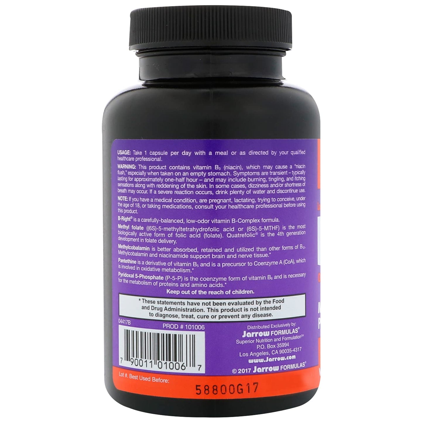 Jarrow Formulas B-Right ayuda salud cardiovascular y cerebral