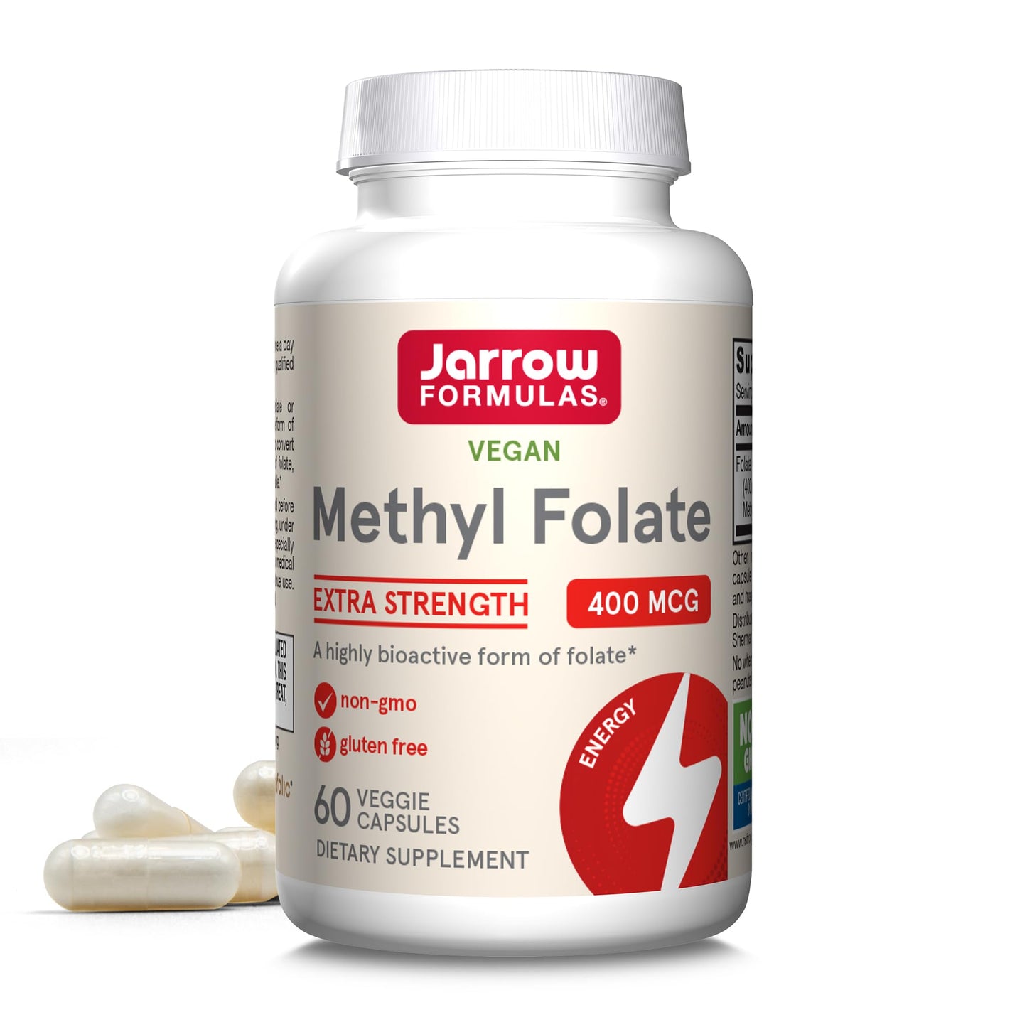 Botella de metil folato 400mcg de Jarrow Formulas