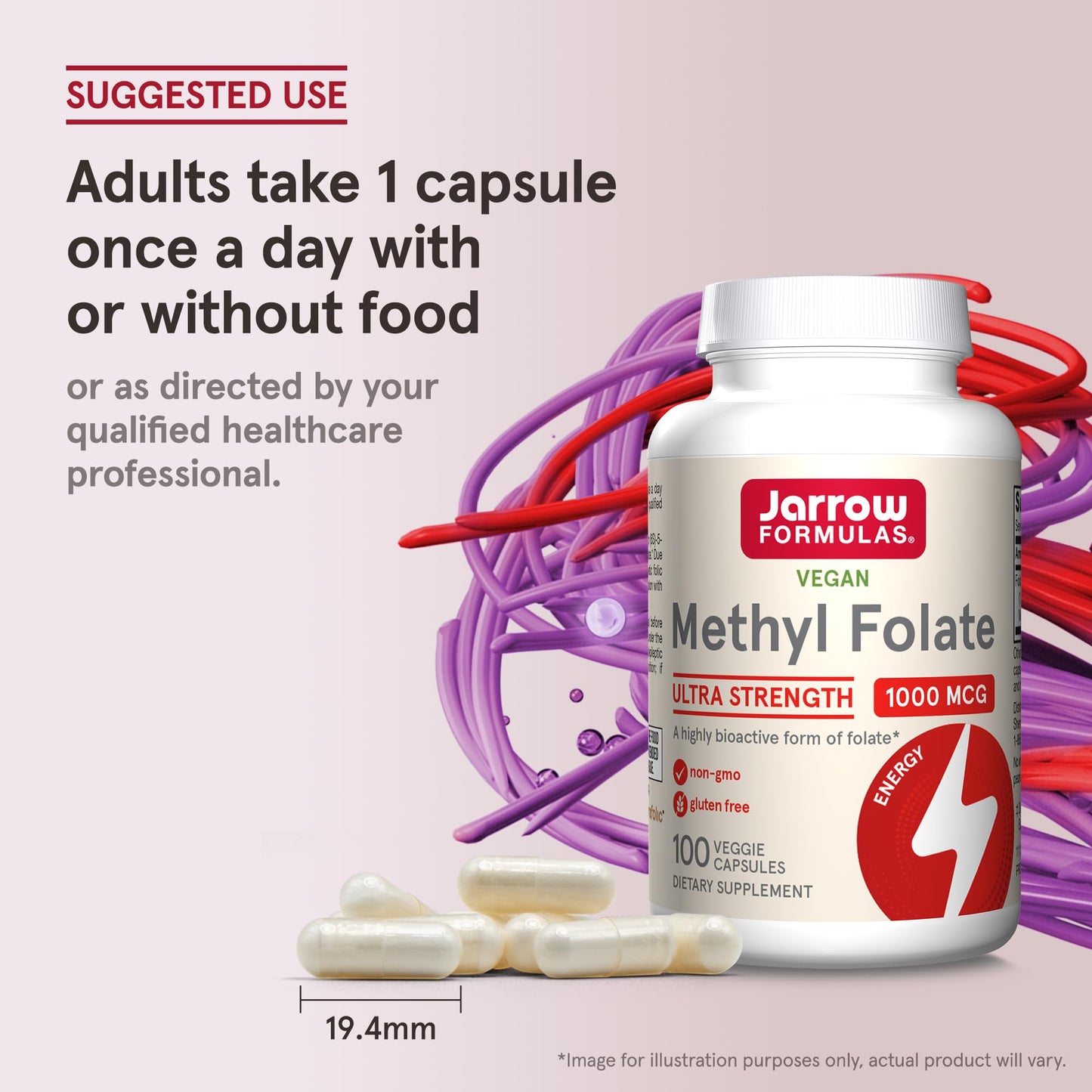 Jarrow Formulas metilfolato apoyo celular sin gluten ni GMO