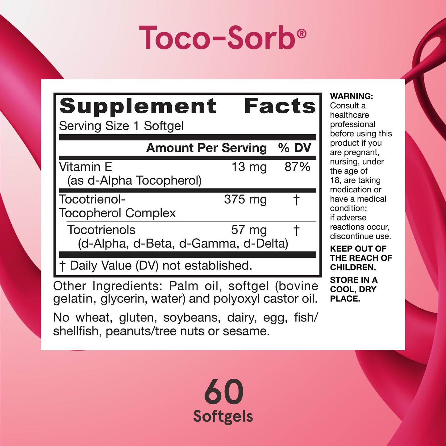 Jarrow Formulas Toco-Sorb envase 60 cápsulas para 30 días
