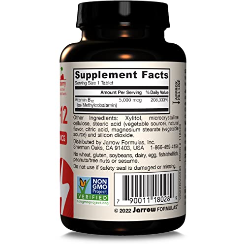 Jarrow Formulas vit B12 tabletas masticables cherry
