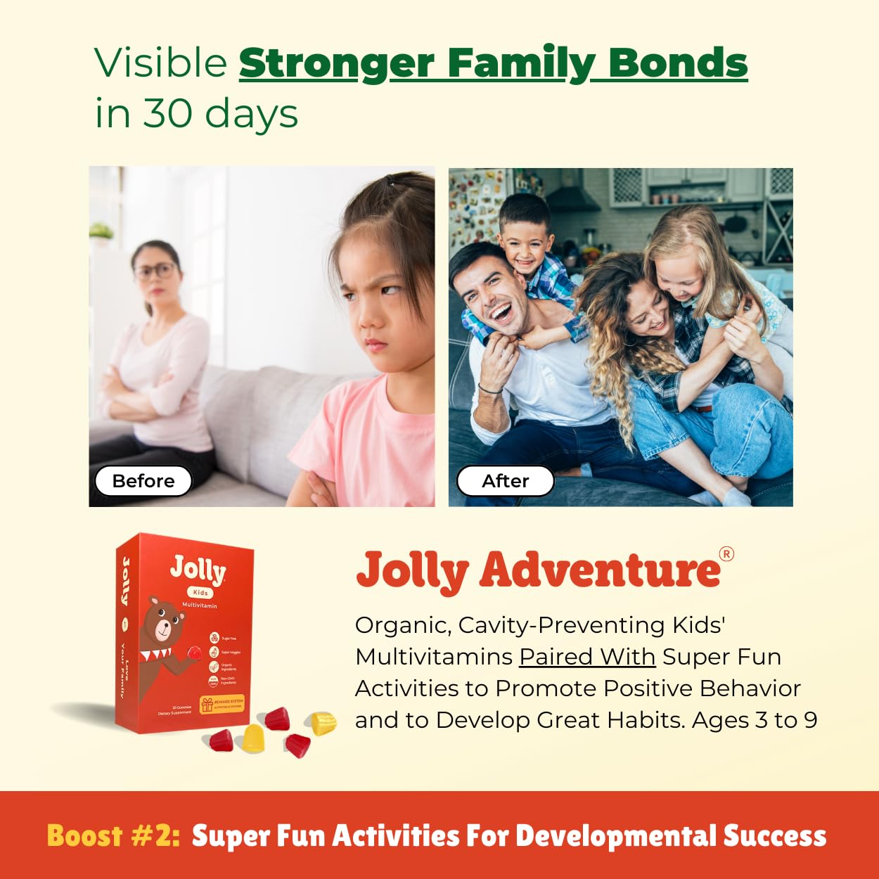 Jolly Adventure actividades para niños y recompensas con pegatinas