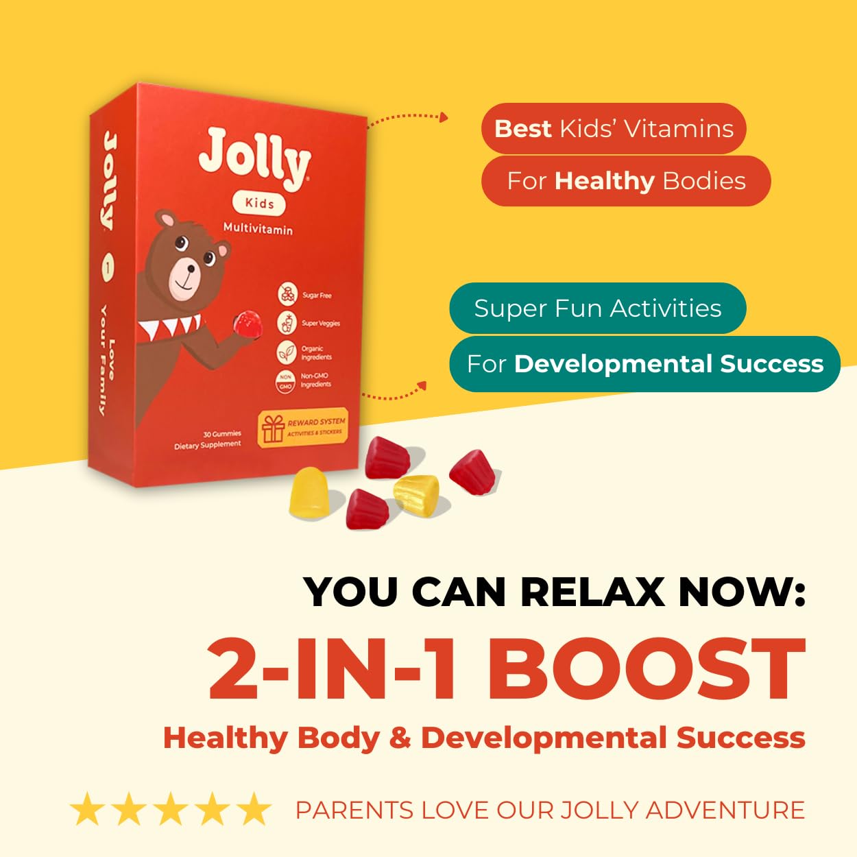 Jolly Adventure vitaminas ingredientes saludables sin azúcar