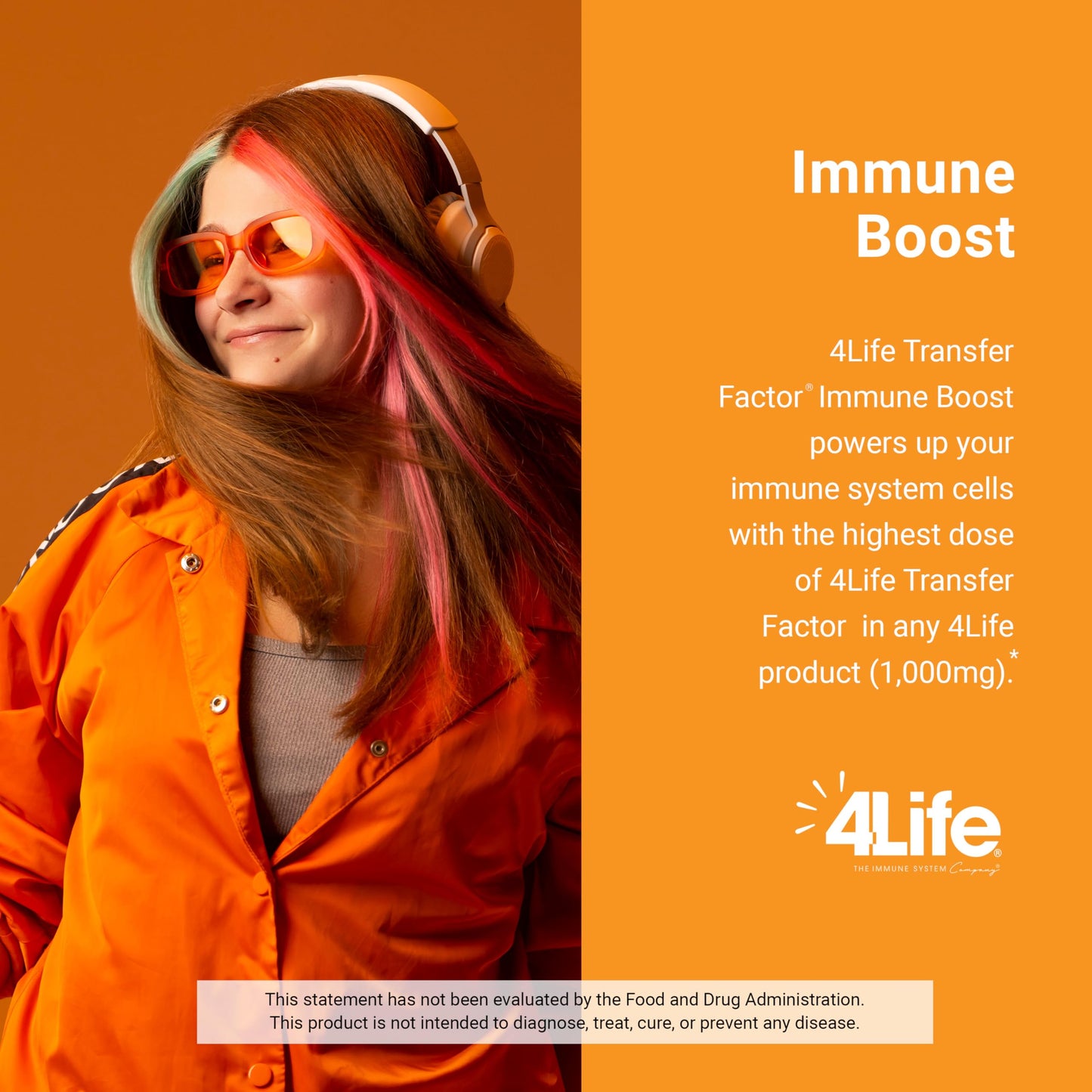 Joven disfrutando del suplemento 4Life Immune Boost
