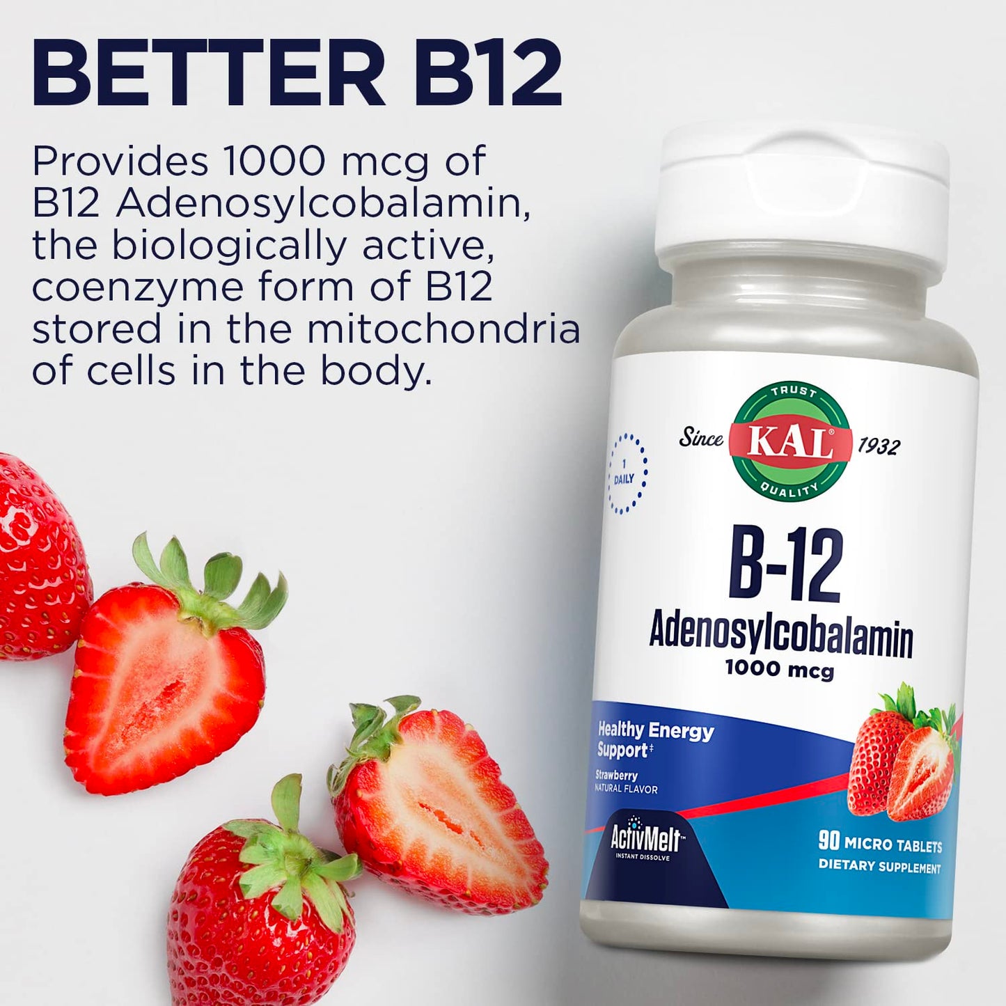 Suplemento kal b12 para energía y salud nerviosa
