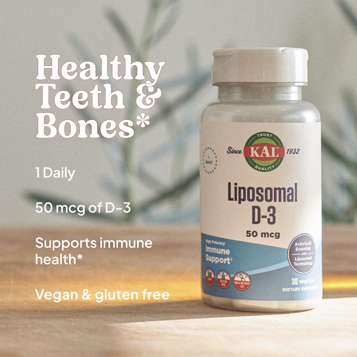 KAL Vitamina K2 D3 cápsulas veganas sin gluten alta potencia