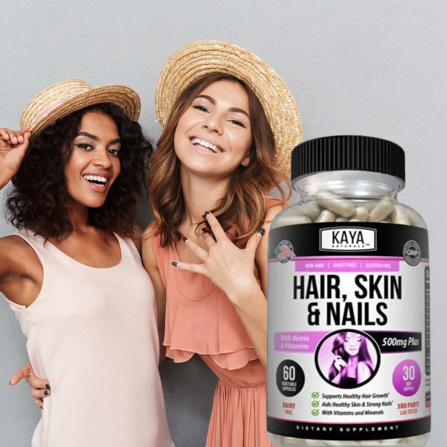 Kaya Naturals cápsulas vitaminas para fuerza uñas y piel