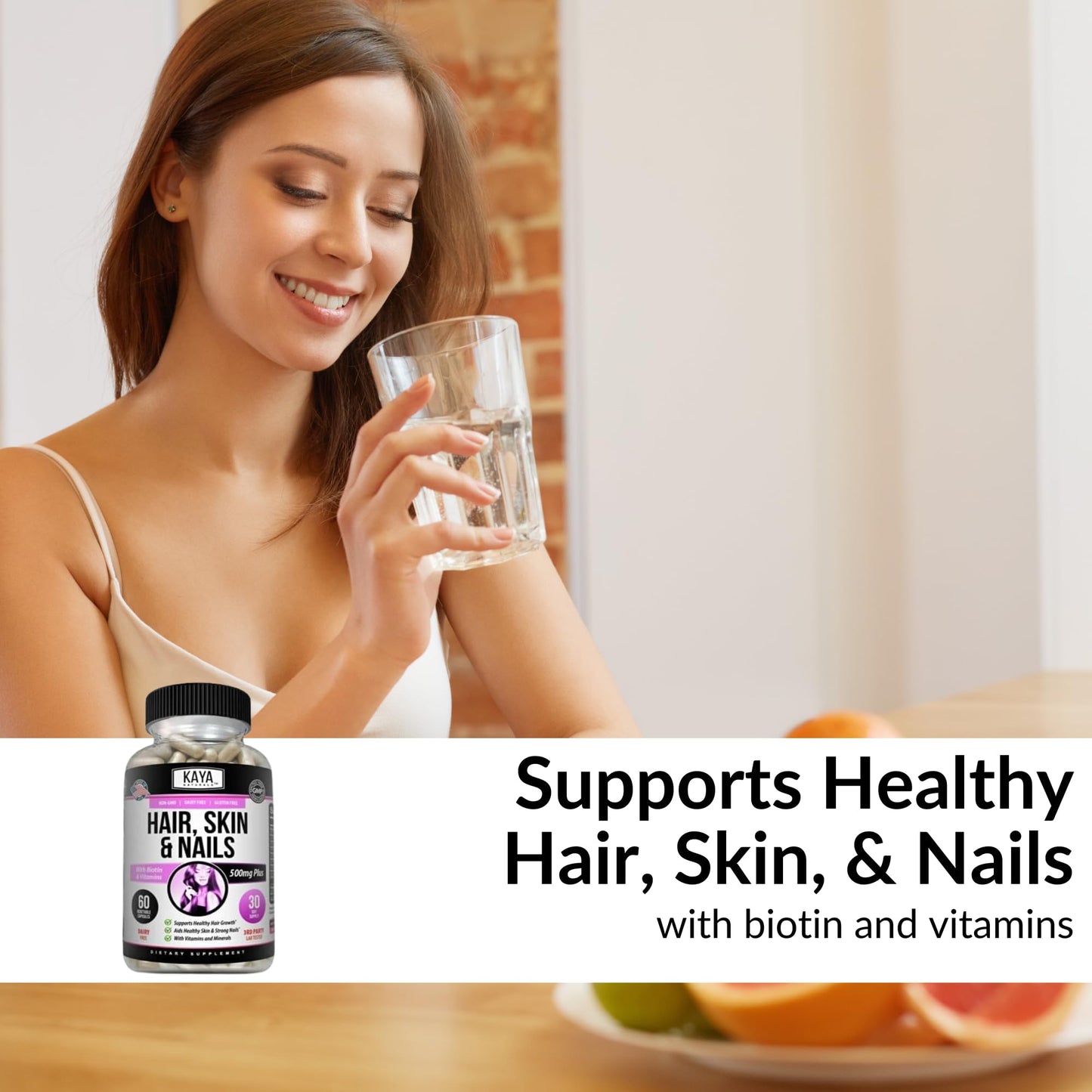 Kaya Naturals paquete contenido cápsulas para cabello