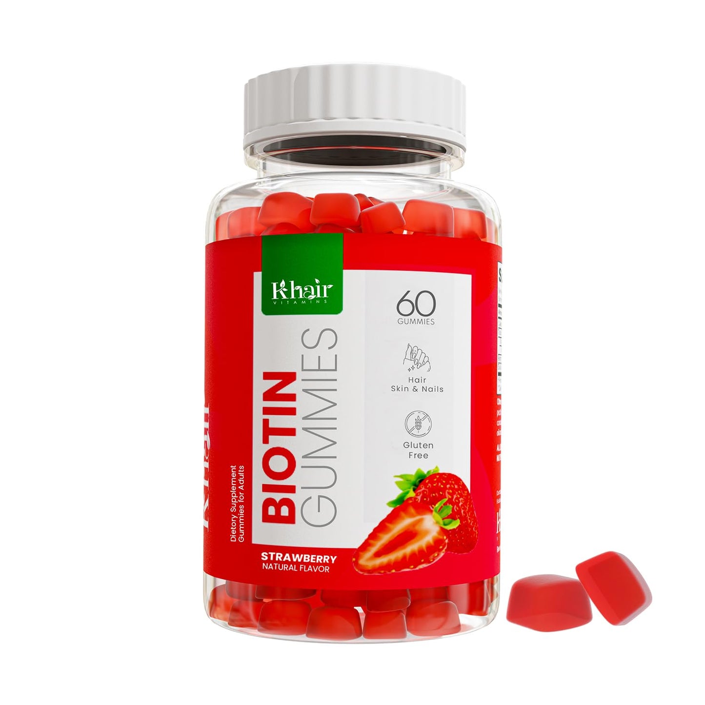 Khair gominolas de biotina 5000 mcg caja frontal 60 unidades