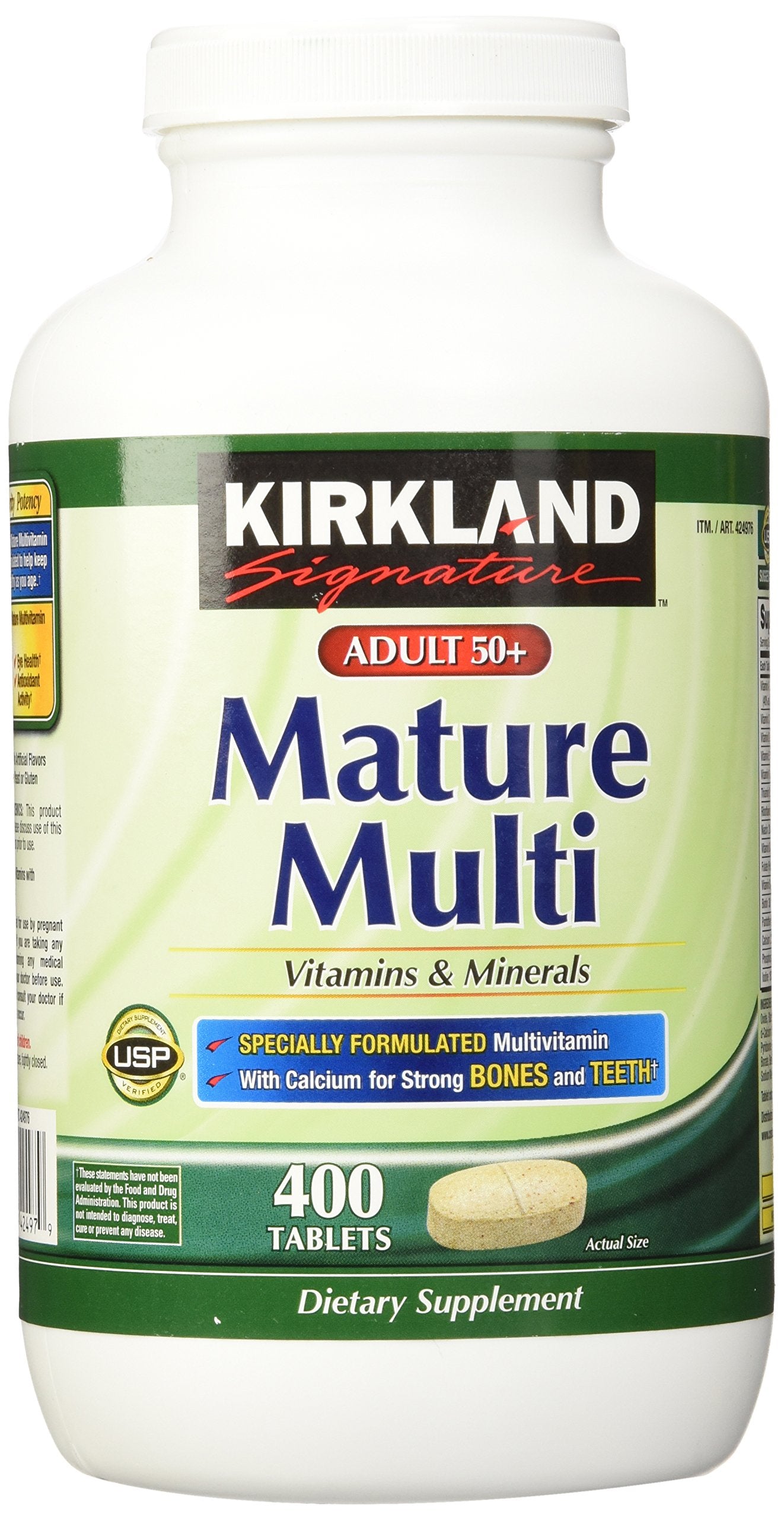 Frasco Kirkland Signature multi vitaminas y minerales 400 tabletas