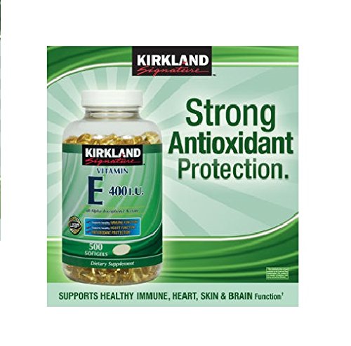 Kirkland Signature vitamina e 400 iu 500 cápsulas pack 2