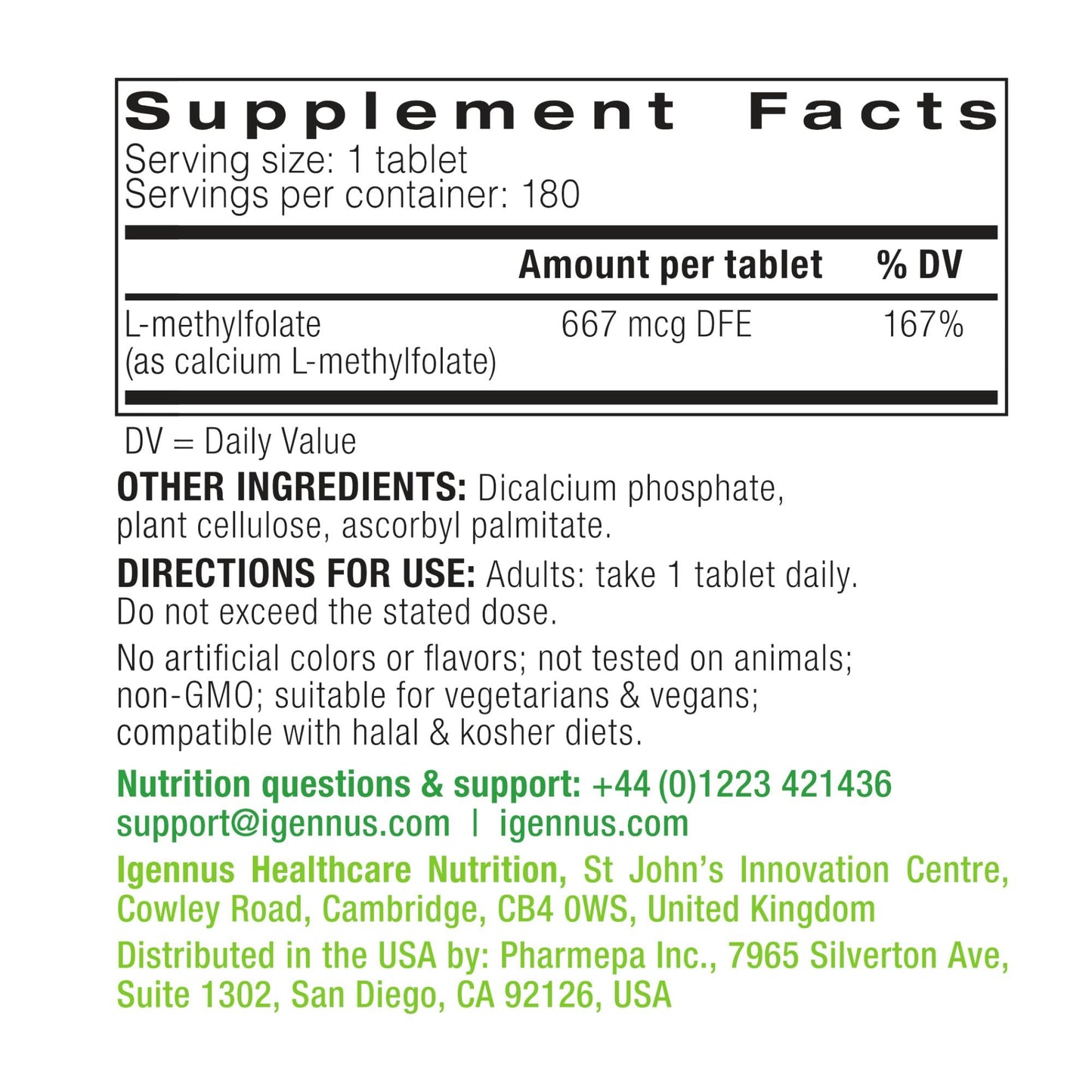 L-metilfolato y complejo b12 nutrición suprema suplemento vegano