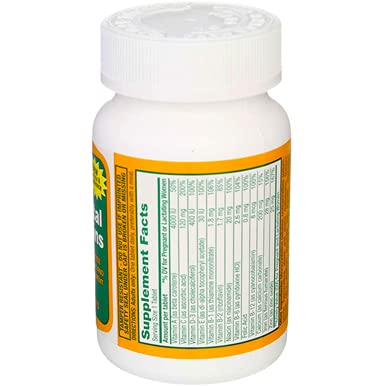 Lado botella Rugby vitaminas prenatales sin fósforo