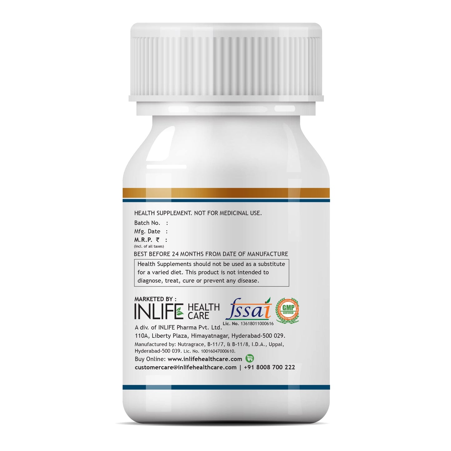 Lado del envase cápsulas inlife vitamina d3 alta potencia