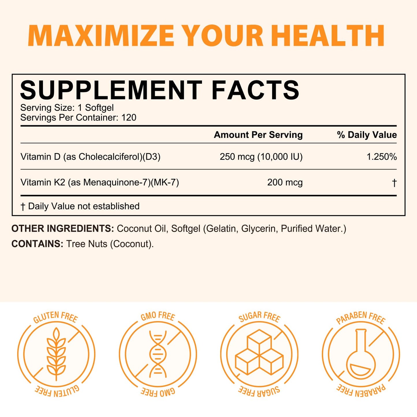 lado envase suplemento vitamina d3 k2 flasture