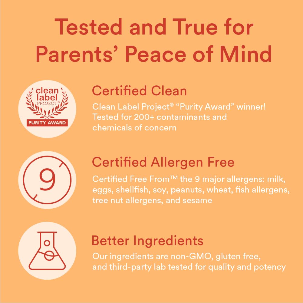 Lado del paquete SmartyPants multivitaminas para niños