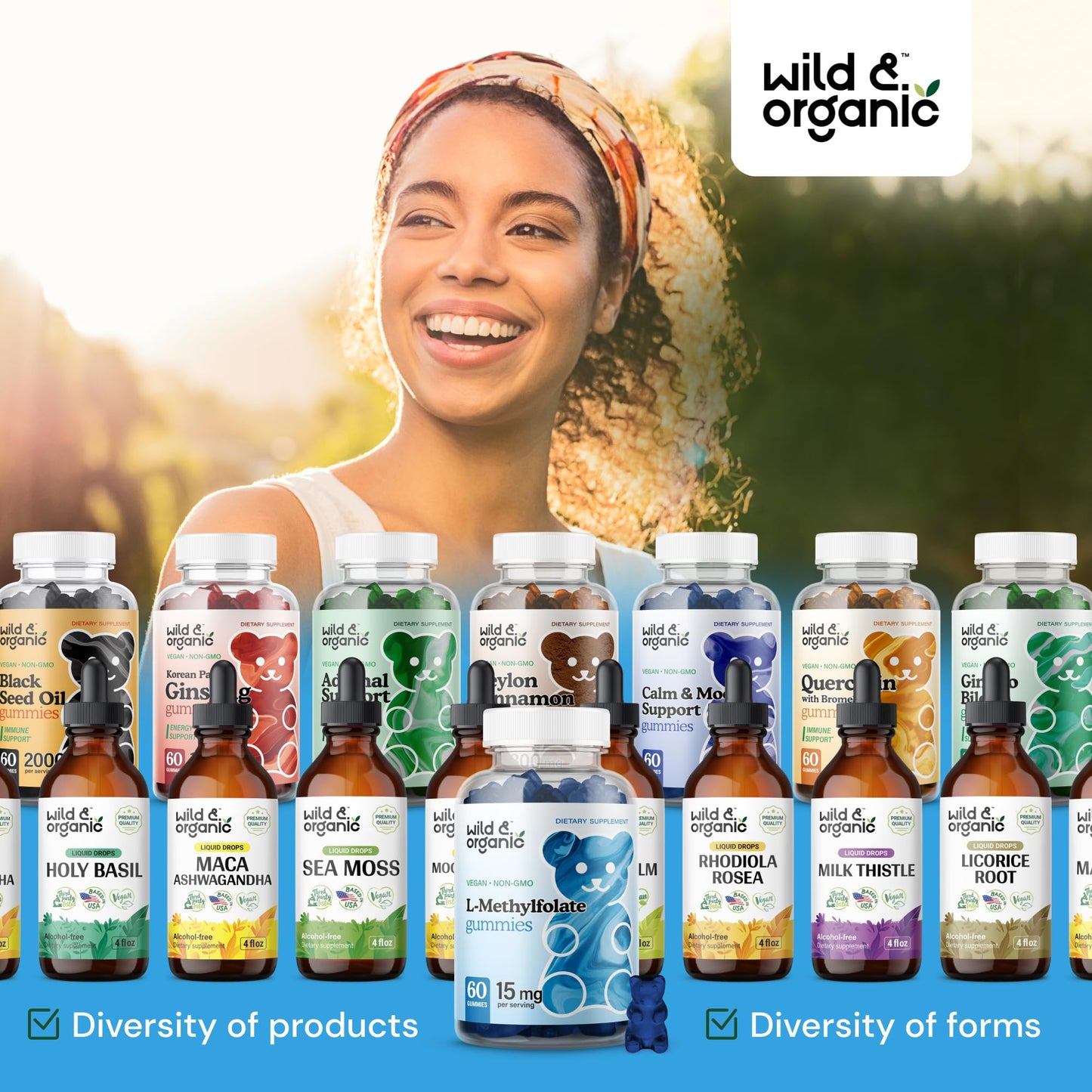 Lado posterior Wild & Organic suplemento gominolas