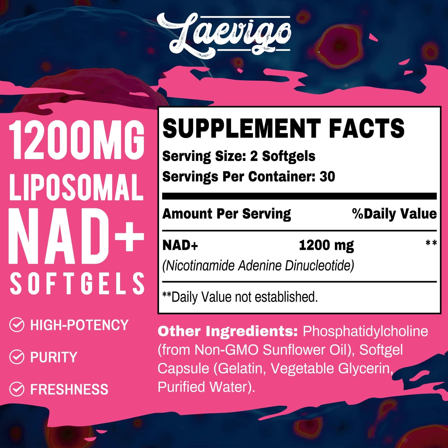 Suplemento NAD+ Laevigo para energía y defensa