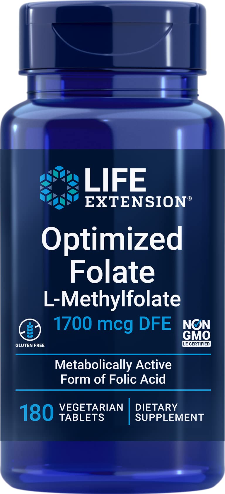 Life Extension Folato Optimizado 1700 mcg botella