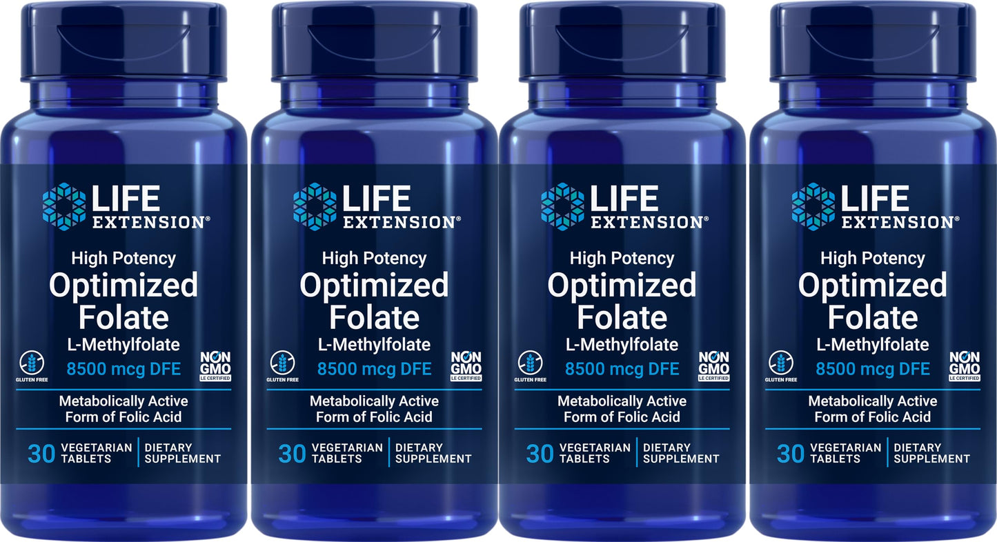 Life Extension folato optimizado 8500 mcg 30 tabletas