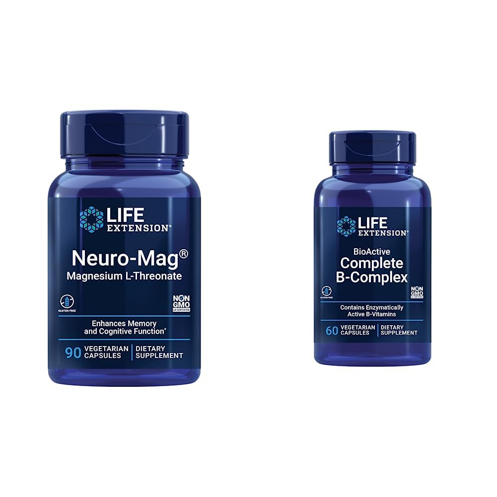 Life Extension Neuro-mag y Complejo B bioactivo frascos