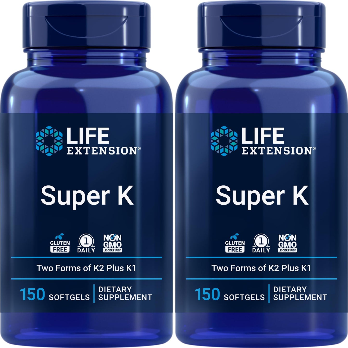 Life Extension Super K suplemento vitamina K paquete de 2 frascos