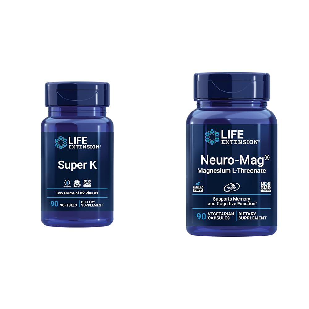 Life Extension Super K vitaminas K1 K2 MK-7 MK-4 salud ósea