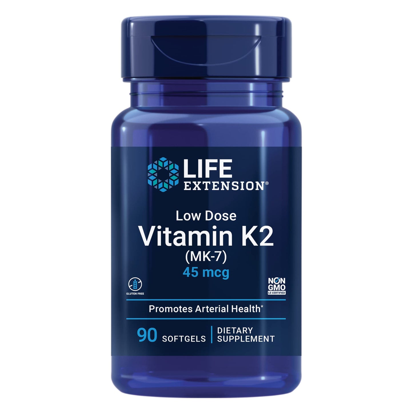 Life Extension suplemento vitamina K2 y D3 cápsulas blandas vista frontal