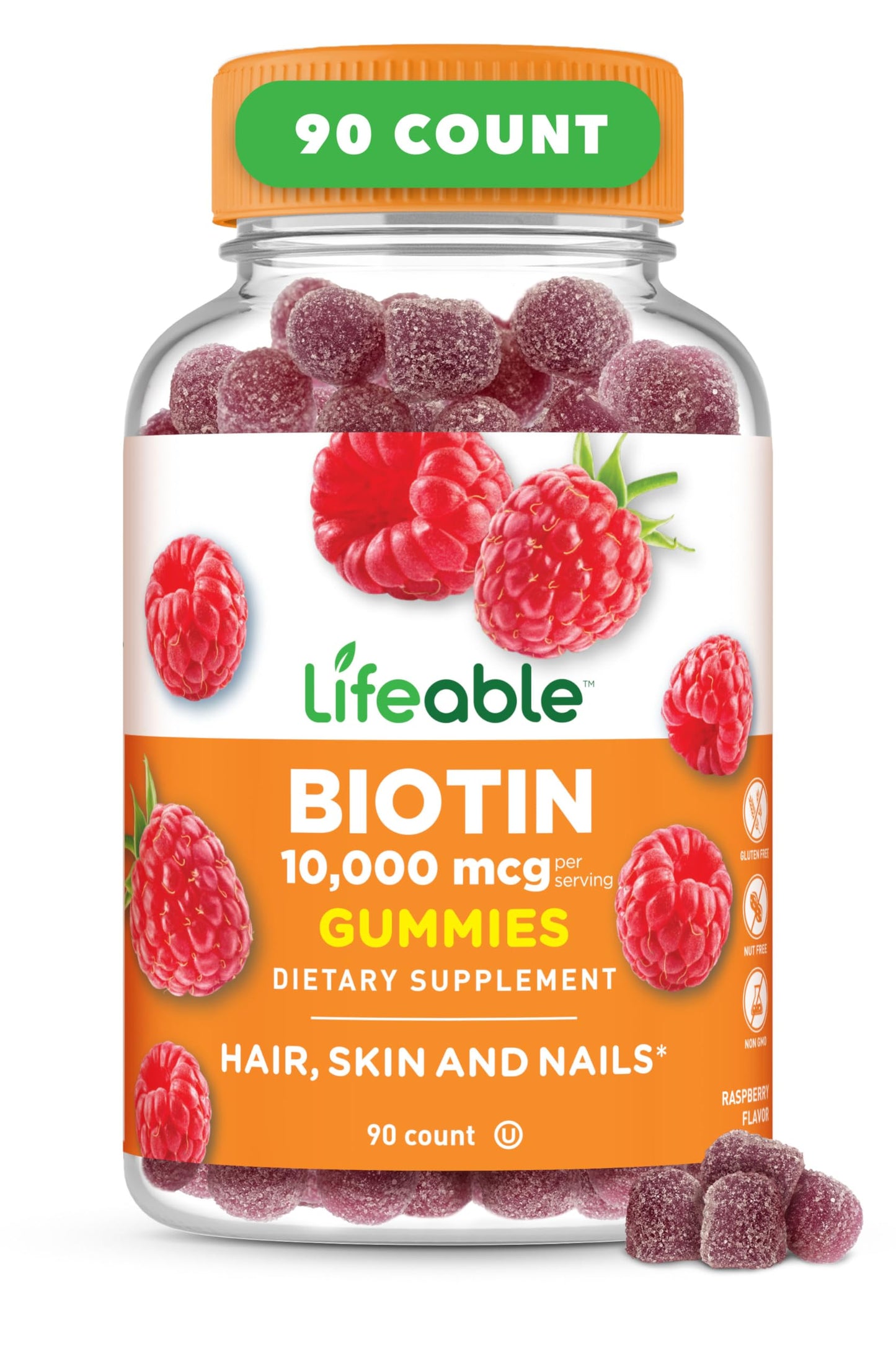 Lifeable gomitas biotina 10000mcg cabello piel y uñas