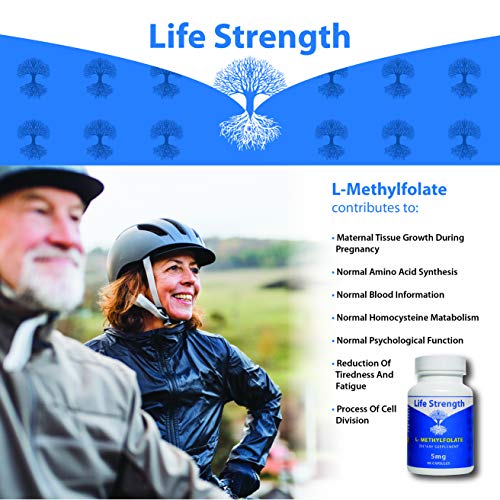LifeStrength L-Metilfolato caja y frasco suplemento 90 cápsulas