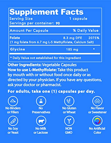 LifeStrength L-Metilfolato frasco y cápsulas para salud cognitiva