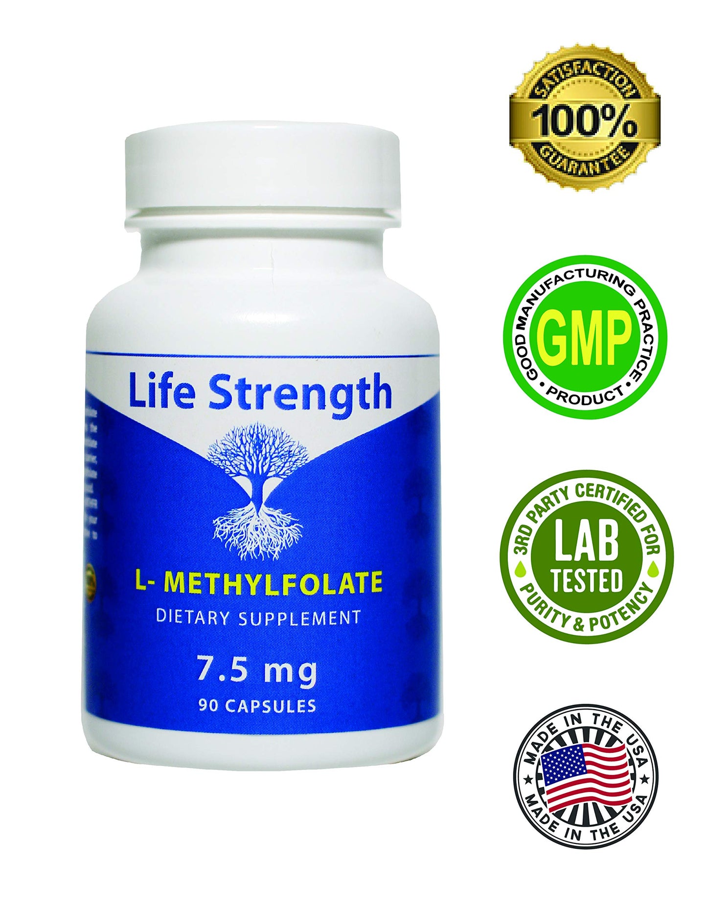 LifeStrength metilfolato 7.5 mg suplemento para funciones cerebrales