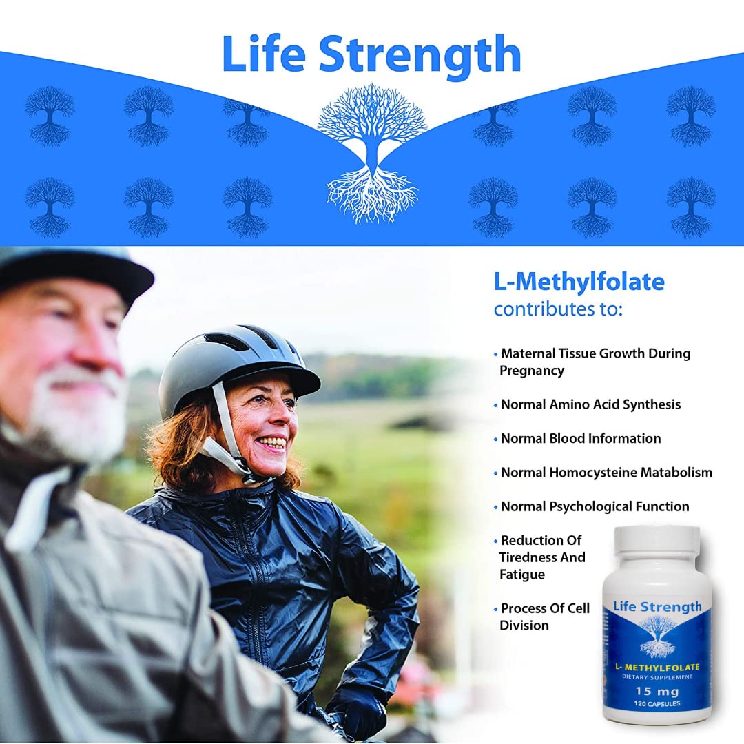 LifeStrength suplemento L-Metilfolato presentación cápsulas