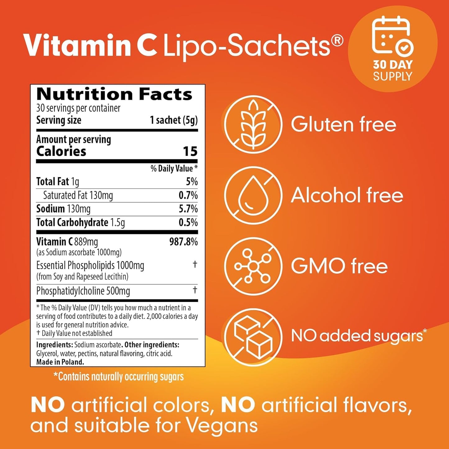 Lipo-Sachet vitamina C fácil de llevar y consumir en cualquier lugar