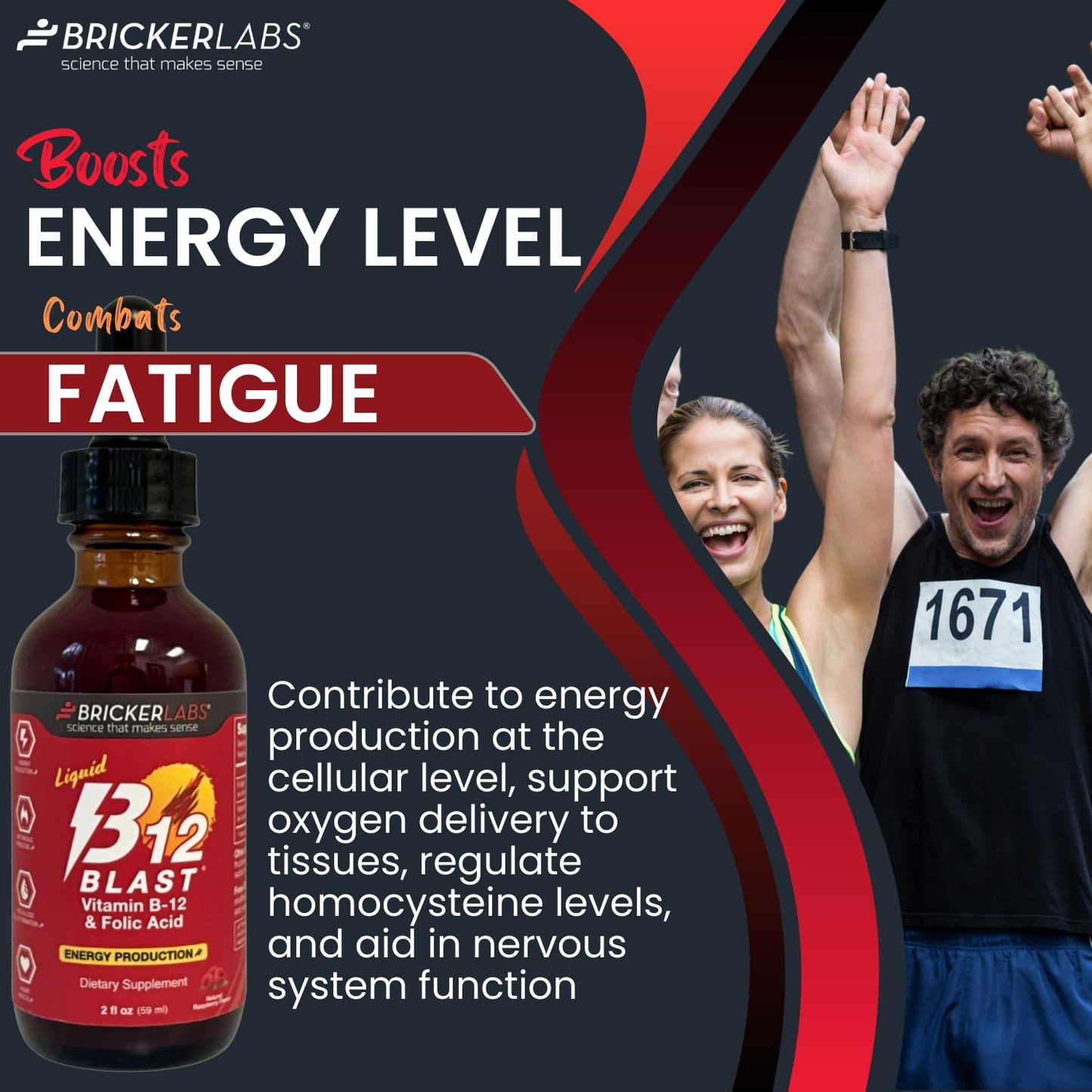 Líquido B-12 Blast de Bricker Labs para producción de energía diaria
