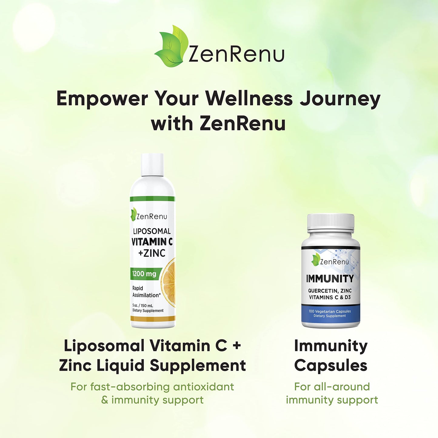 Líquido vitamina c con zinc zenrenu empaque