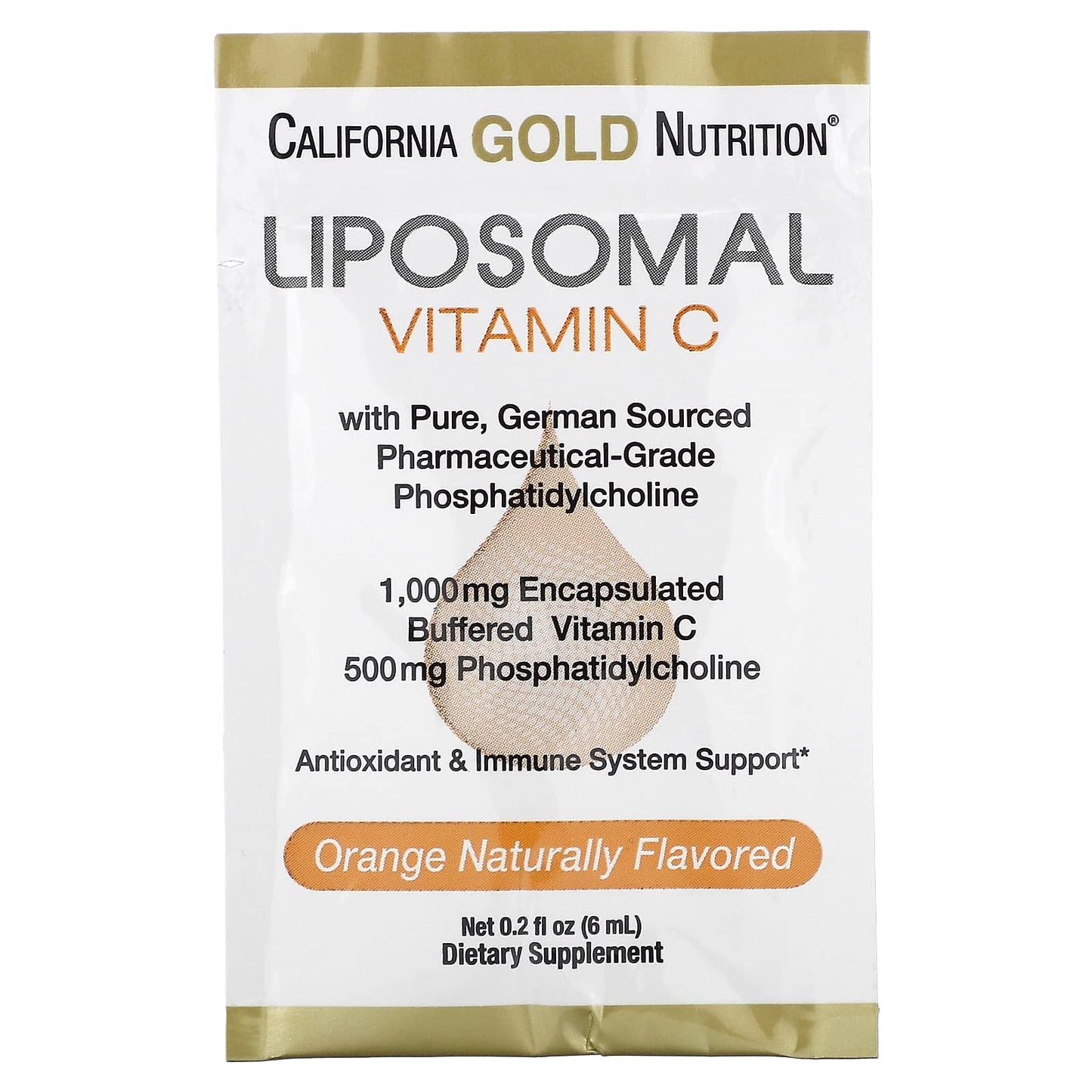 Líquido vitamina c liposomal sabor naranja natural