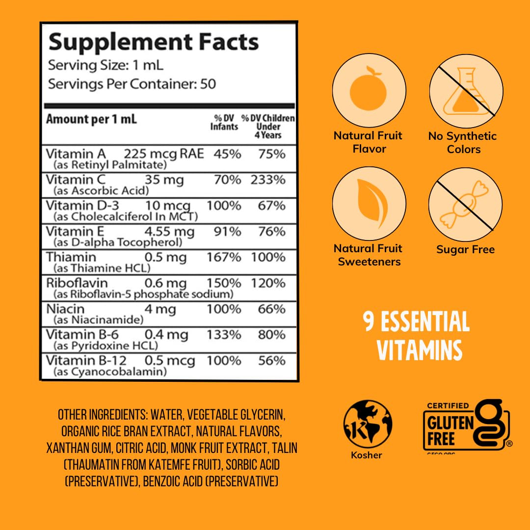 Lista de ingredientes del multivitamínico para niños