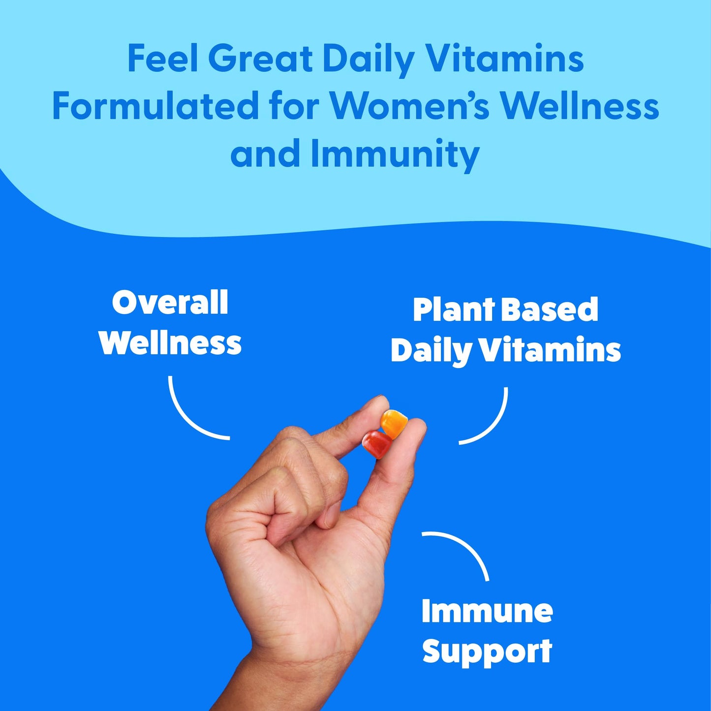 Lista de vitaminas y minerales en las gomitas multivitamÃnicas para mujeres.