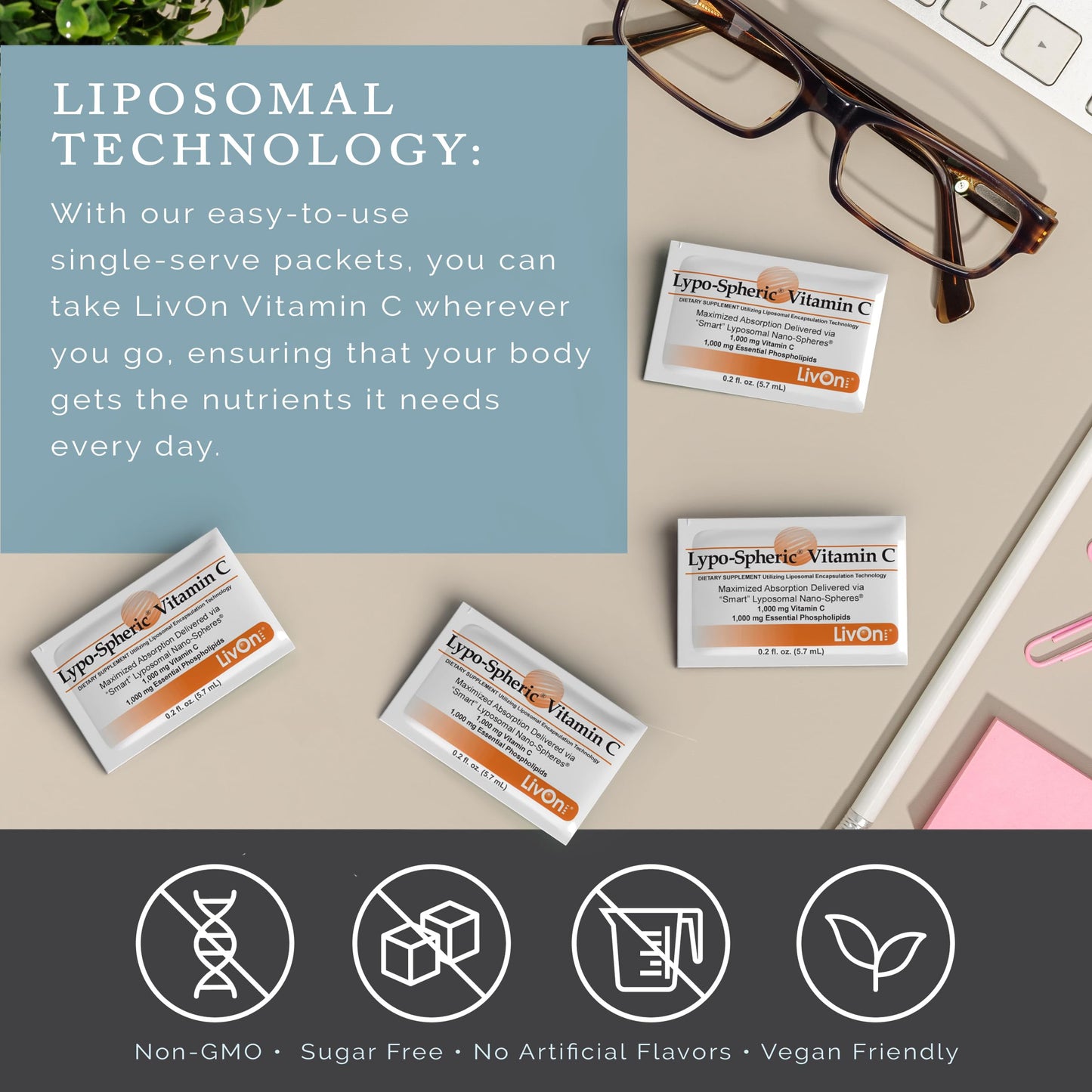 LivOn Laboratories suplemento paquete múltiple de vitamina c liposomal